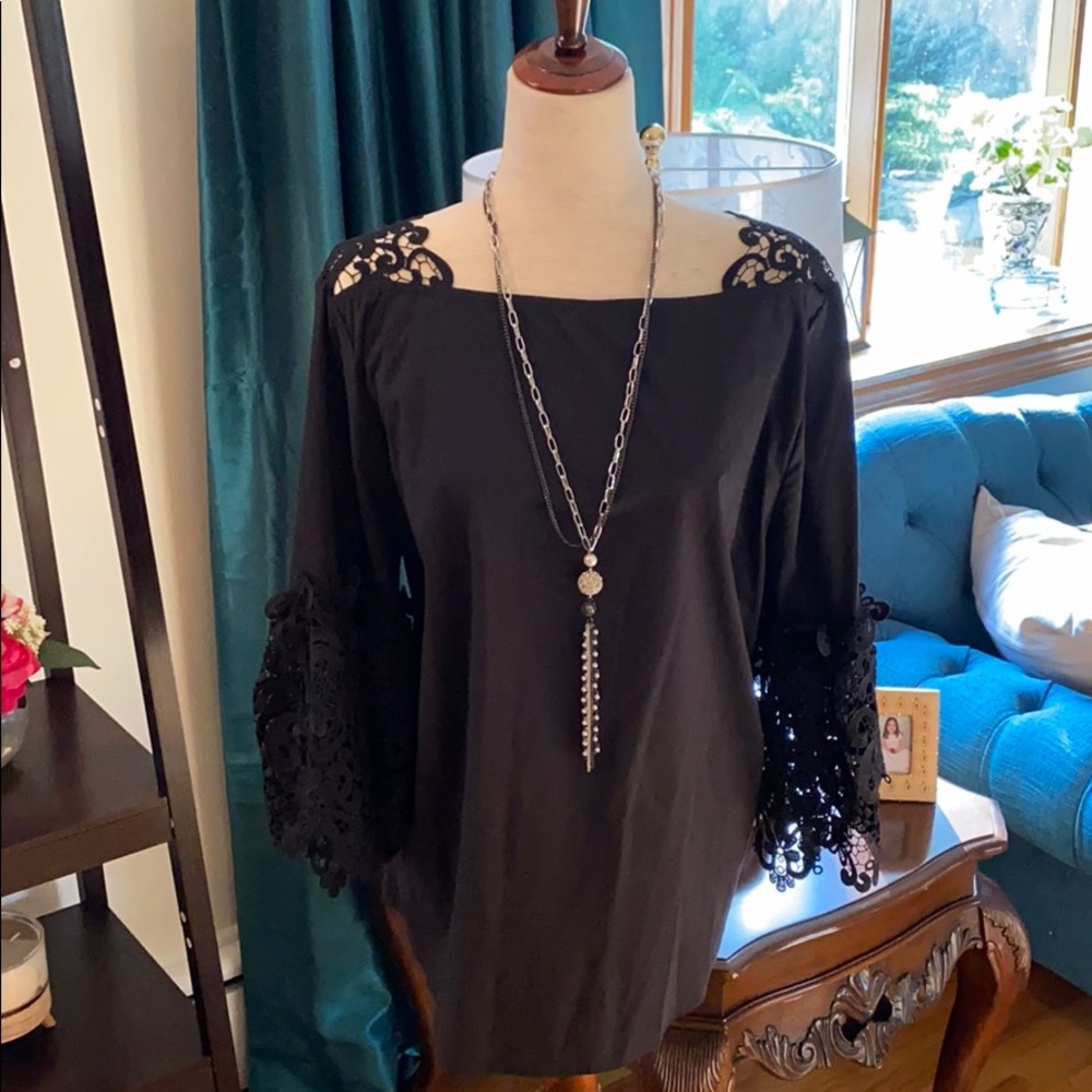 SOLD Marled lace blouse NWOT